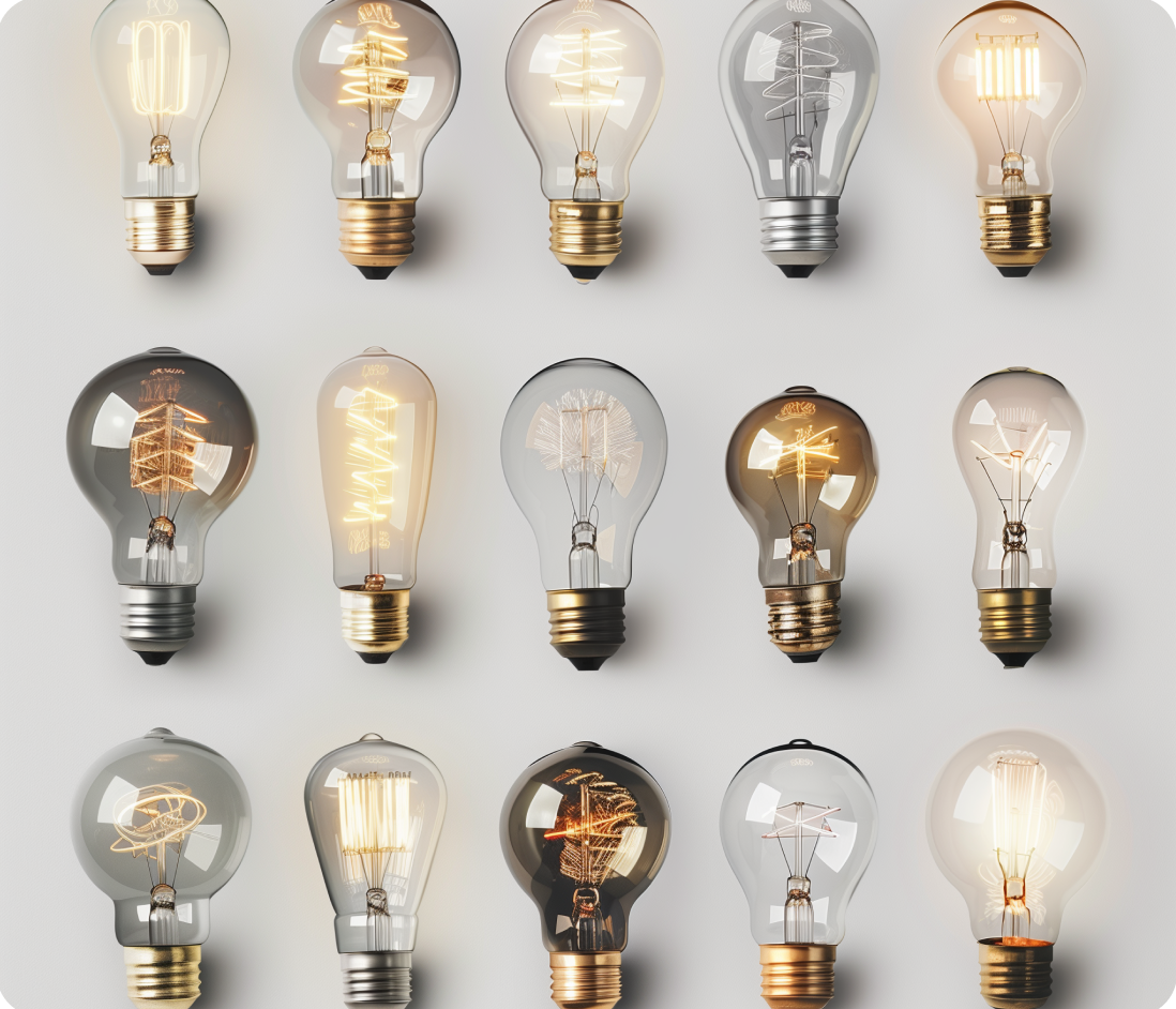 Creative lightbulb imagery representing innovative ideas and solutions offered by Pulz.io.